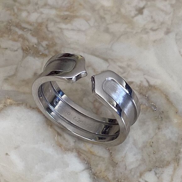 Cartier C De Cartier 18K White Gold Band Size 57 Mint Condition in Box - Picture 4 of 13